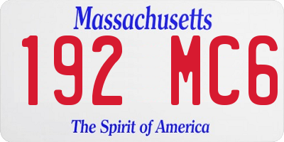 MA license plate 192MC6