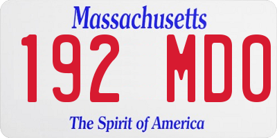 MA license plate 192MD0