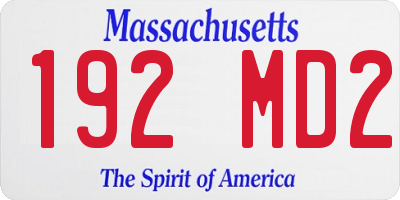 MA license plate 192MD2