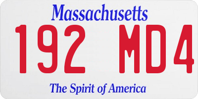 MA license plate 192MD4