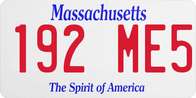 MA license plate 192ME5