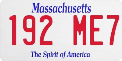 MA license plate 192ME7