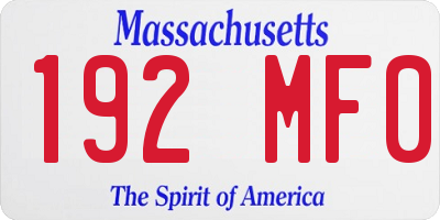 MA license plate 192MF0