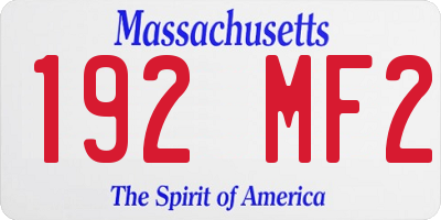 MA license plate 192MF2