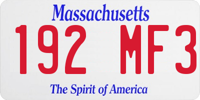 MA license plate 192MF3