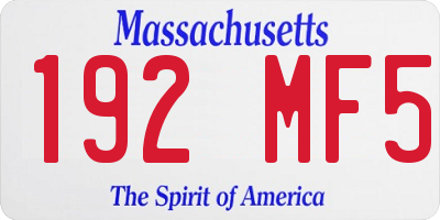 MA license plate 192MF5