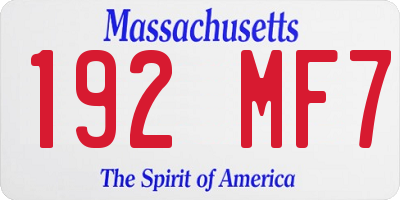 MA license plate 192MF7