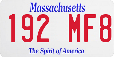 MA license plate 192MF8