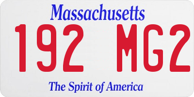 MA license plate 192MG2