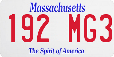 MA license plate 192MG3