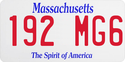 MA license plate 192MG6