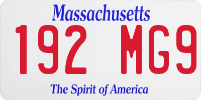 MA license plate 192MG9