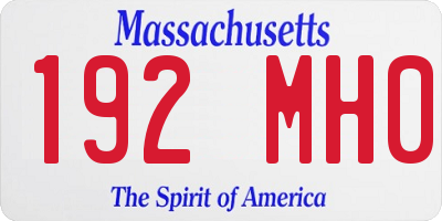 MA license plate 192MH0