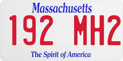 MA license plate 192MH2