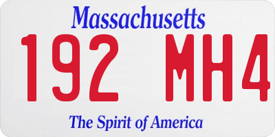 MA license plate 192MH4
