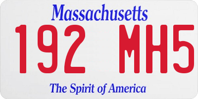 MA license plate 192MH5
