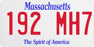 MA license plate 192MH7