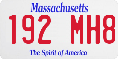 MA license plate 192MH8