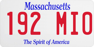 MA license plate 192MI0