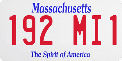 MA license plate 192MI1
