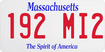 MA license plate 192MI2
