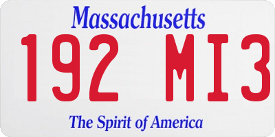 MA license plate 192MI3