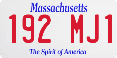 MA license plate 192MJ1