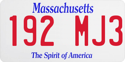 MA license plate 192MJ3