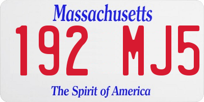 MA license plate 192MJ5