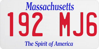 MA license plate 192MJ6