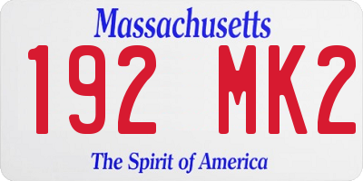 MA license plate 192MK2