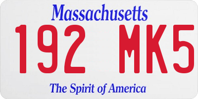 MA license plate 192MK5