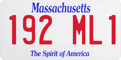 MA license plate 192ML1