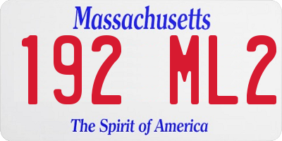 MA license plate 192ML2