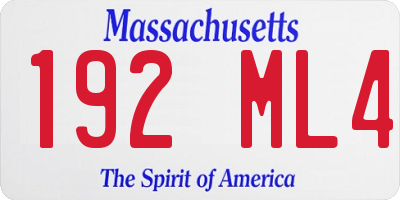 MA license plate 192ML4