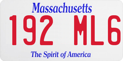 MA license plate 192ML6