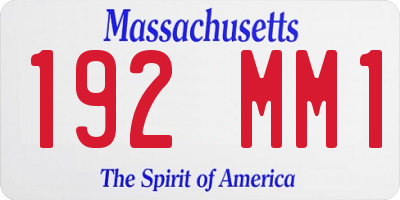 MA license plate 192MM1