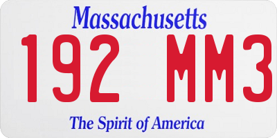 MA license plate 192MM3