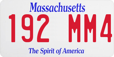 MA license plate 192MM4