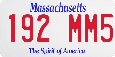 MA license plate 192MM5
