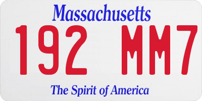 MA license plate 192MM7