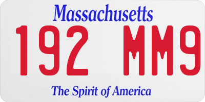 MA license plate 192MM9