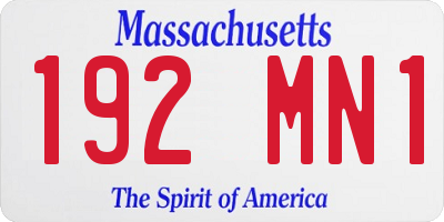 MA license plate 192MN1