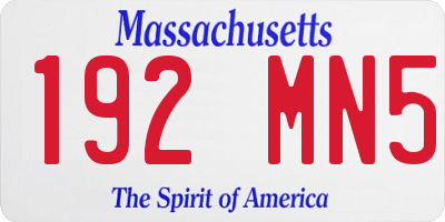 MA license plate 192MN5