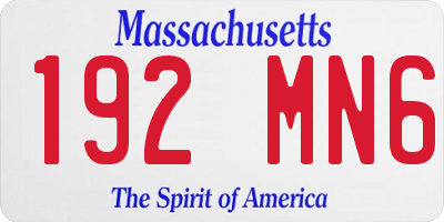 MA license plate 192MN6