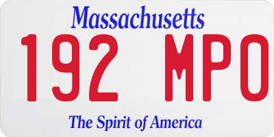 MA license plate 192MP0