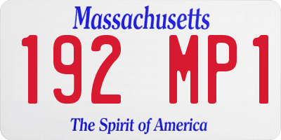 MA license plate 192MP1