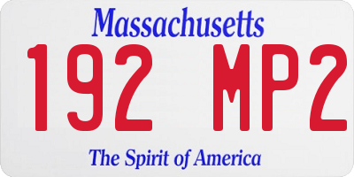 MA license plate 192MP2