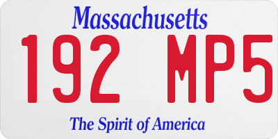 MA license plate 192MP5