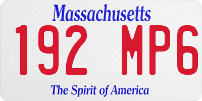 MA license plate 192MP6